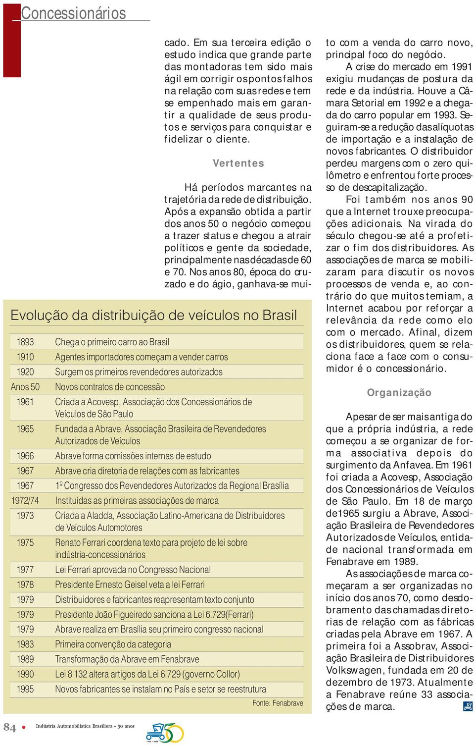 seus produtos e serviços para conquistar e fidelizar o cliente. Vertentes Há períodos marcantes na trajetória da rede de distribuição.