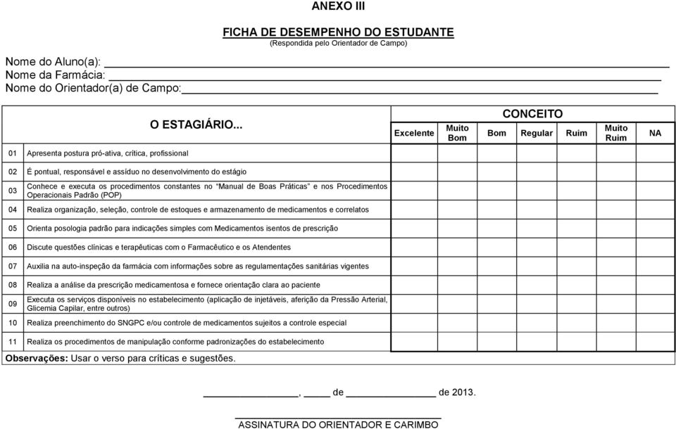 executa os procedimentos constantes no Manual de Boas Práticas e nos Procedimentos Operacionais Padrão (POP) 04 Realiza organização, seleção, controle de estoques e armazenamento de medicamentos e