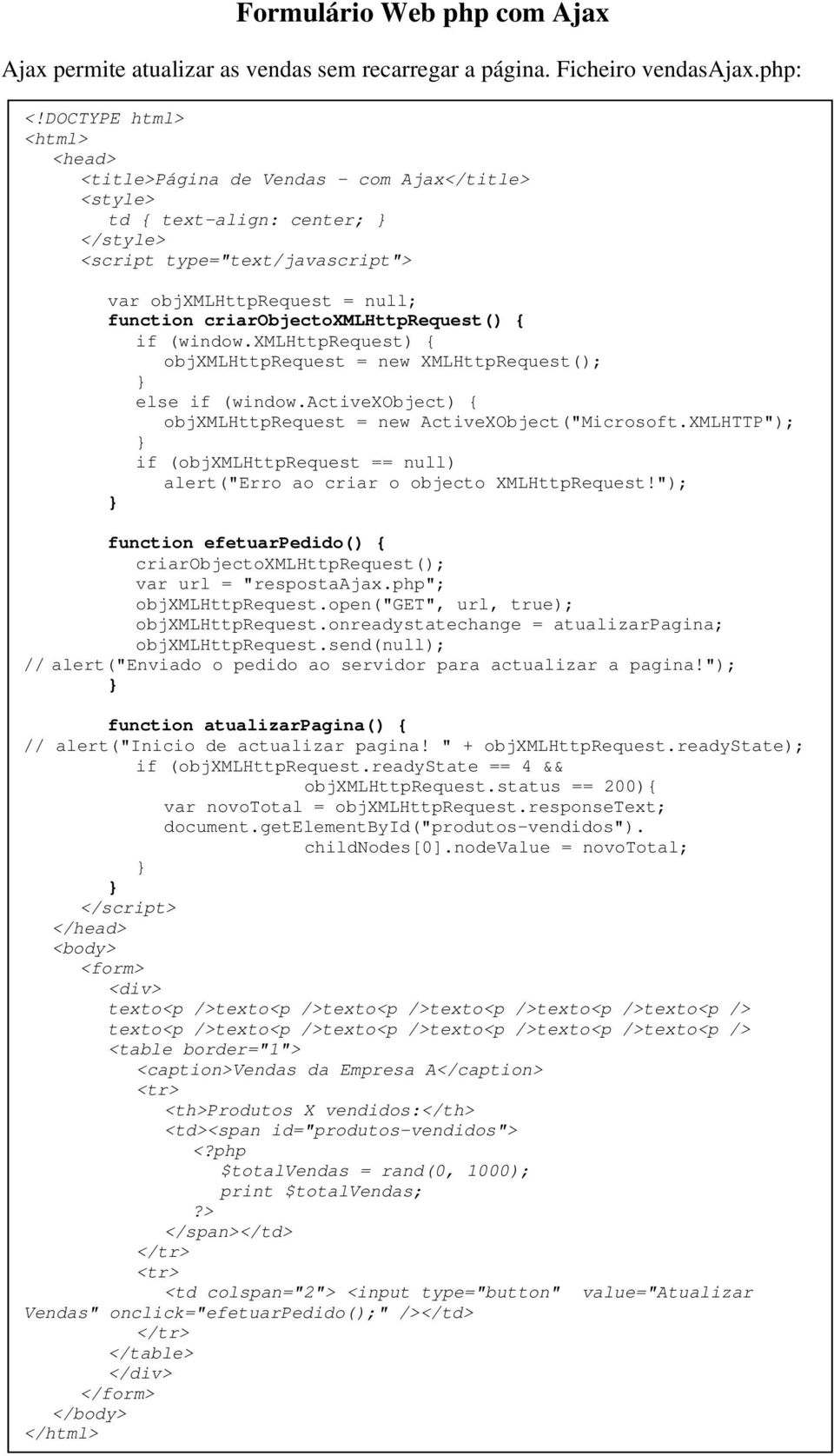 criarobjectoxmlhttprequest() { if (window.xmlhttprequest) { objxmlhttprequest = new XMLHttpRequest(); else if (window.activexobject) { objxmlhttprequest = new ActiveXObject("Microsoft.