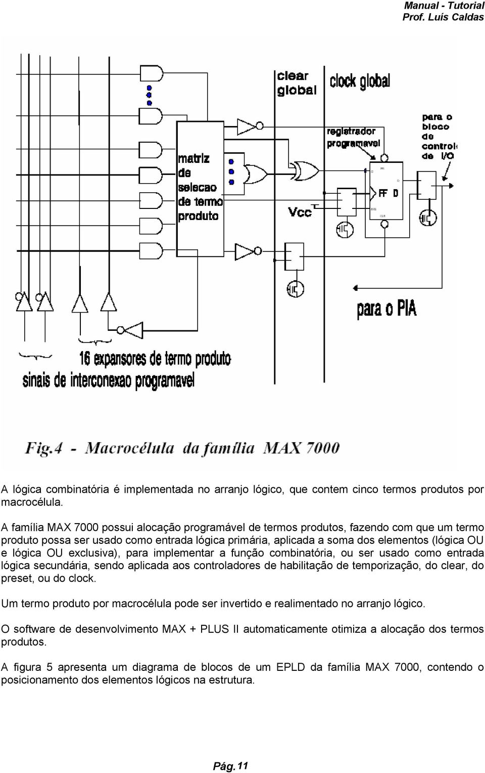 exclusiva), para implementar a função combinatória, ou ser usado como entrada lógica secundária, sendo aplicada aos controladores de habilitação de temporização, do clear, do preset, ou do clock.