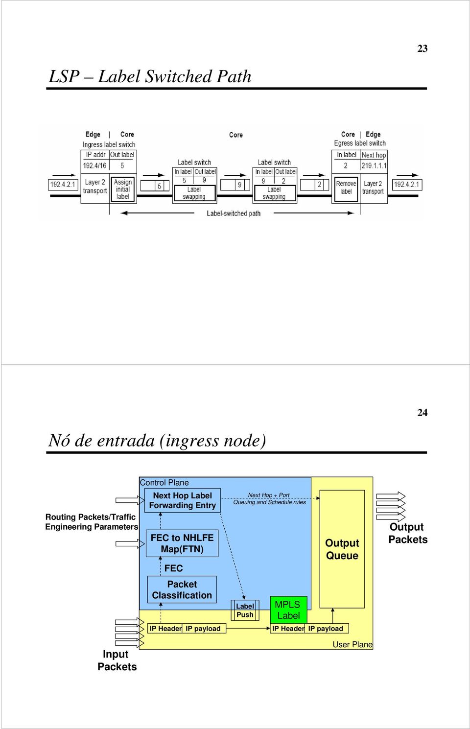 Input Packets FEC Packet Classification IP Header IP payload Next Hop + Port Queuing and