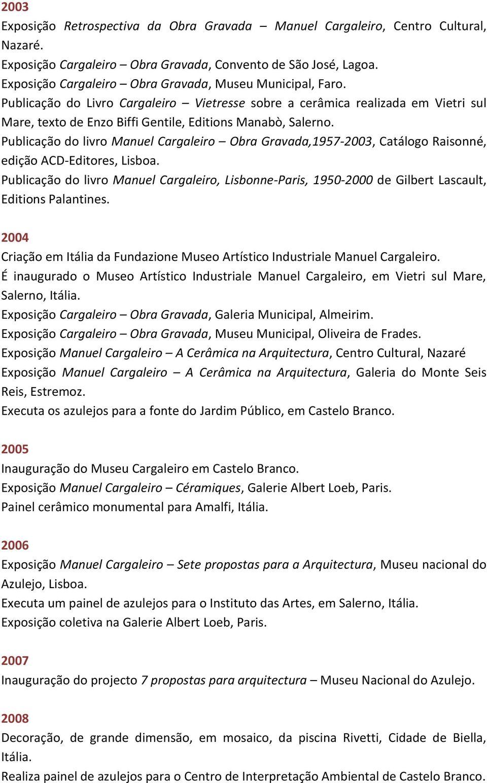 Publicação do livro Manuel Cargaleiro Obra Gravada,1957-2003, Catálogo Raisonné, edição ACD-Editores, Lisboa.