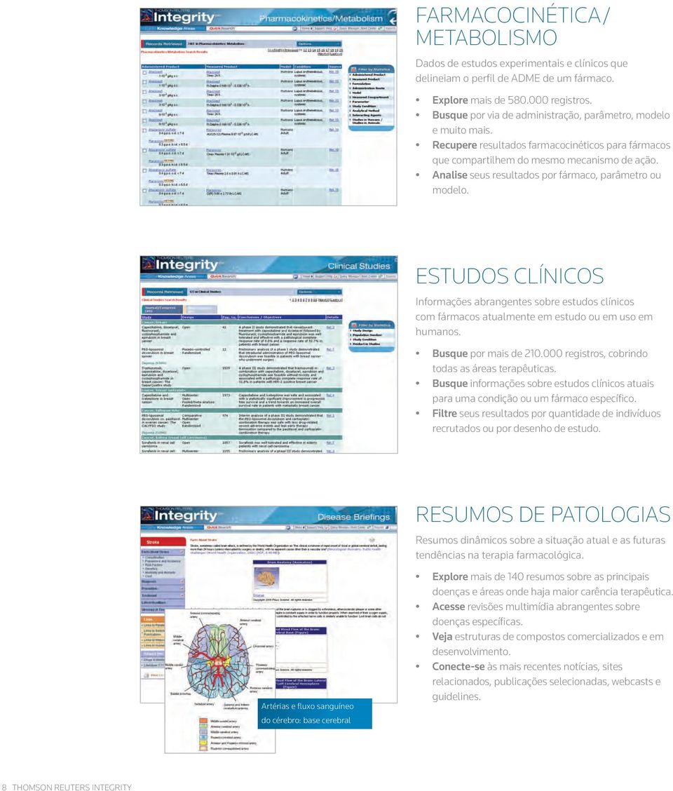 Analise seus resultados por fármaco, parâmetro ou modelo. ESTUDOS CLÍNICOS Informações abrangentes sobre estudos clínicos com fármacos atualmente em estudo ou em uso em humanos.