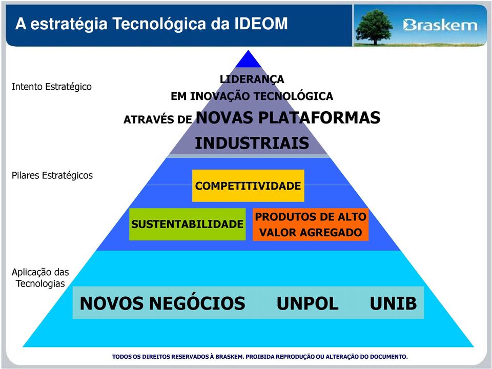 Pilares Estratégicos COMPETITIVIDADE SUSTENTABILIDADE PRODUTOS DE