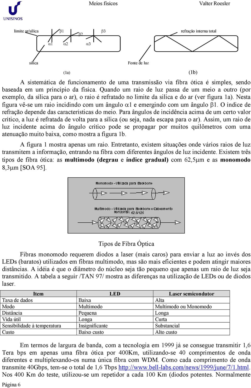 Nesta figura vê-se um raio incidindo com um ângulo α1 e emergindo com um ângulo β1. O índice de refração depende das características do meio.