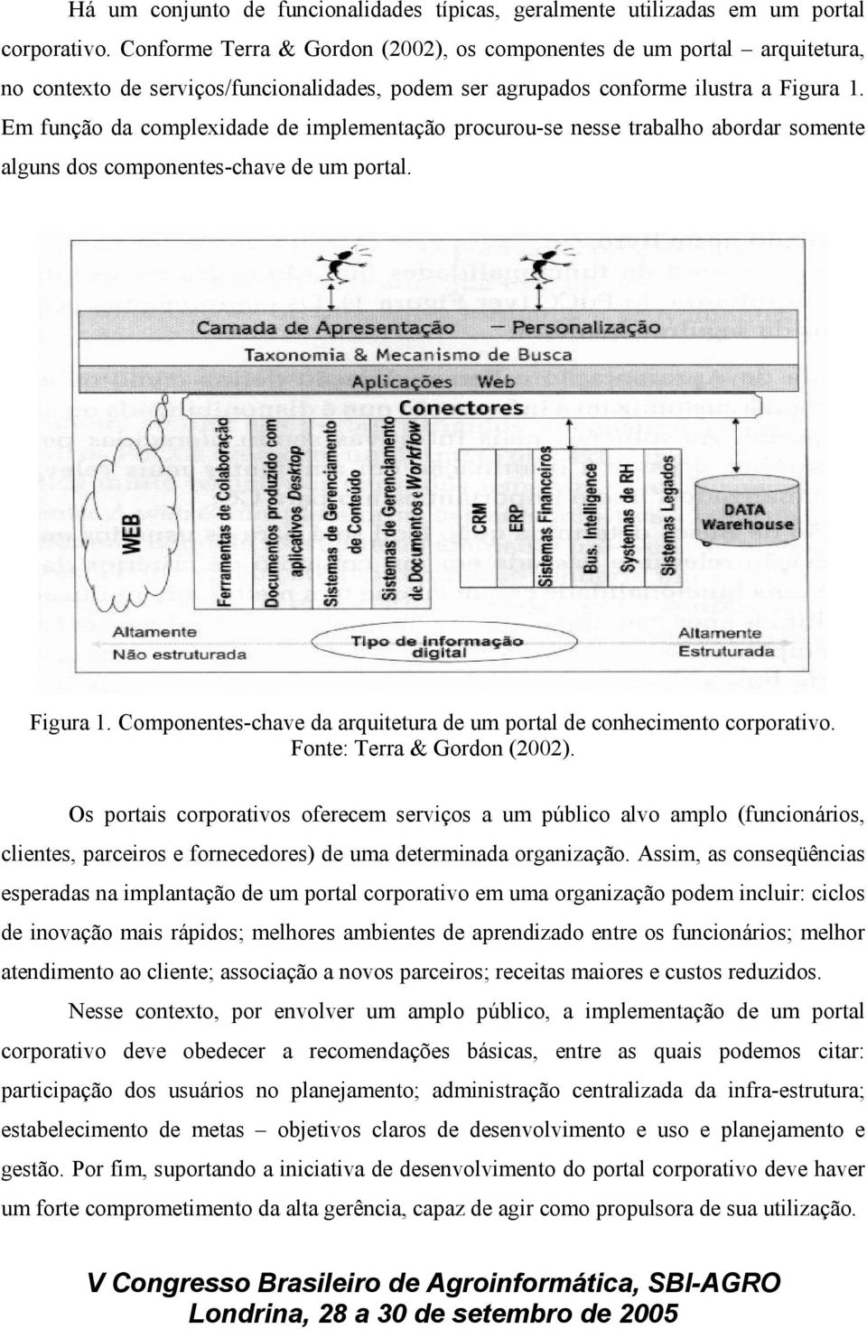 Em função da complexidade de implementação procurou-se nesse trabalho abordar somente alguns dos componentes-chave de um portal. Figura 1.