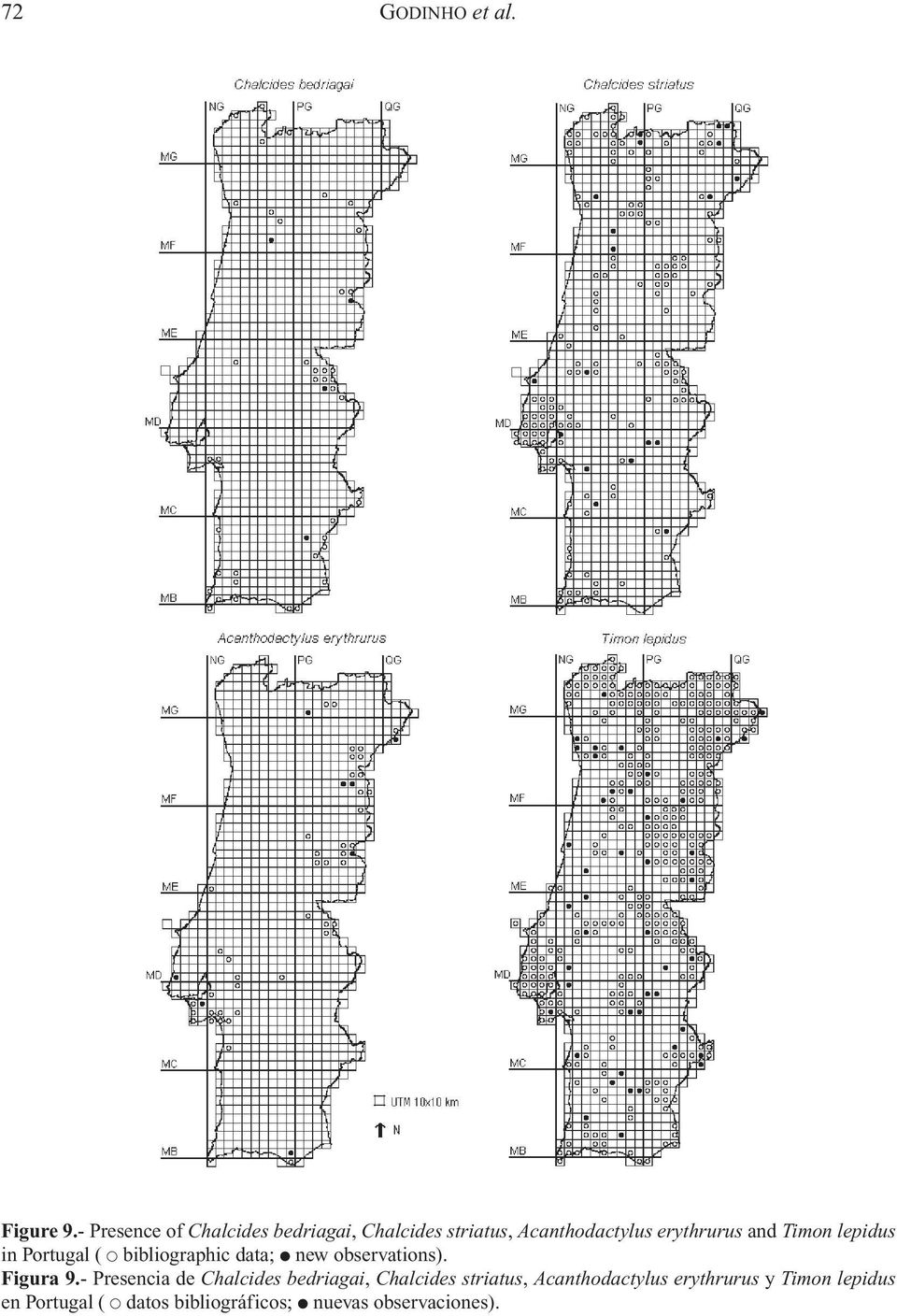 Timon lepidus in Portugal ( bibliographic data; new observations). Figura 9.