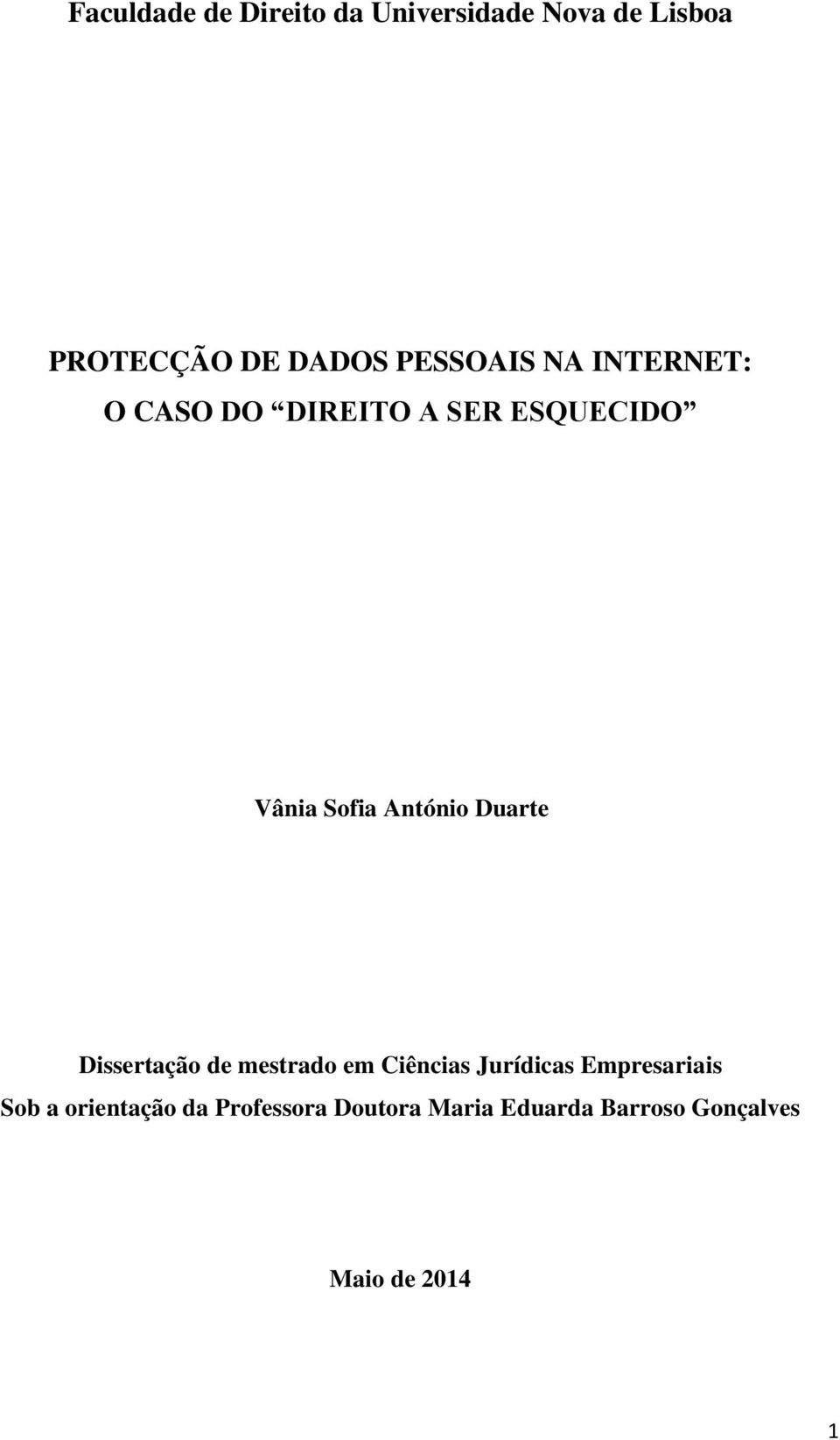 António Duarte Dissertação de mestrado em Ciências Jurídicas Empresariais