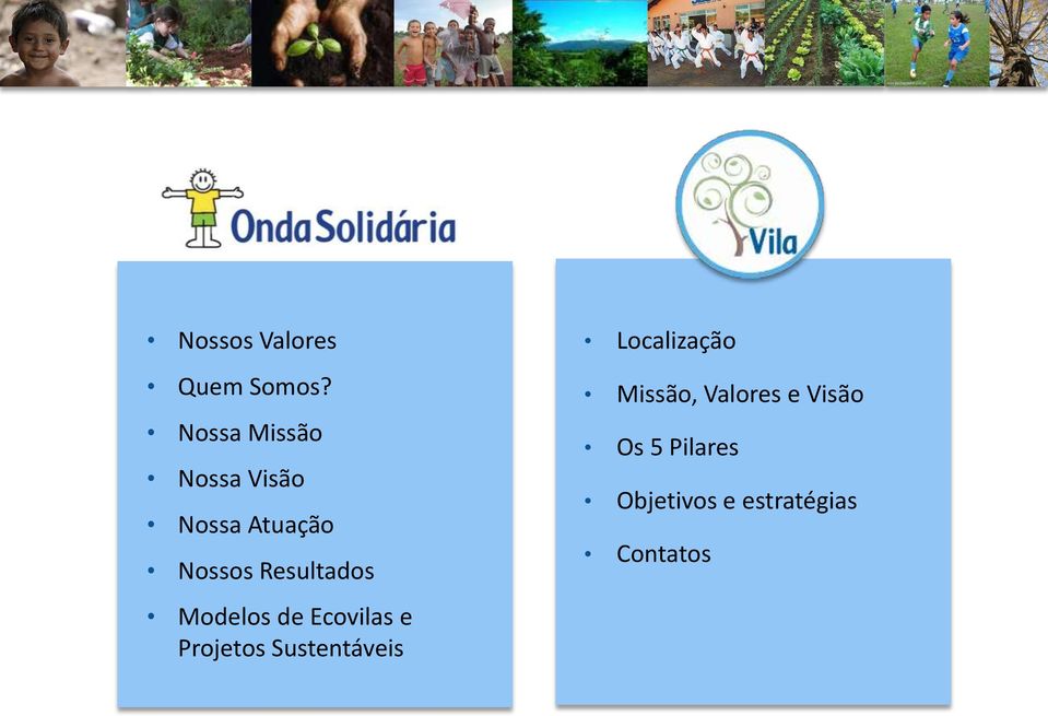 Resultados Modelos de Ecovilas e Projetos