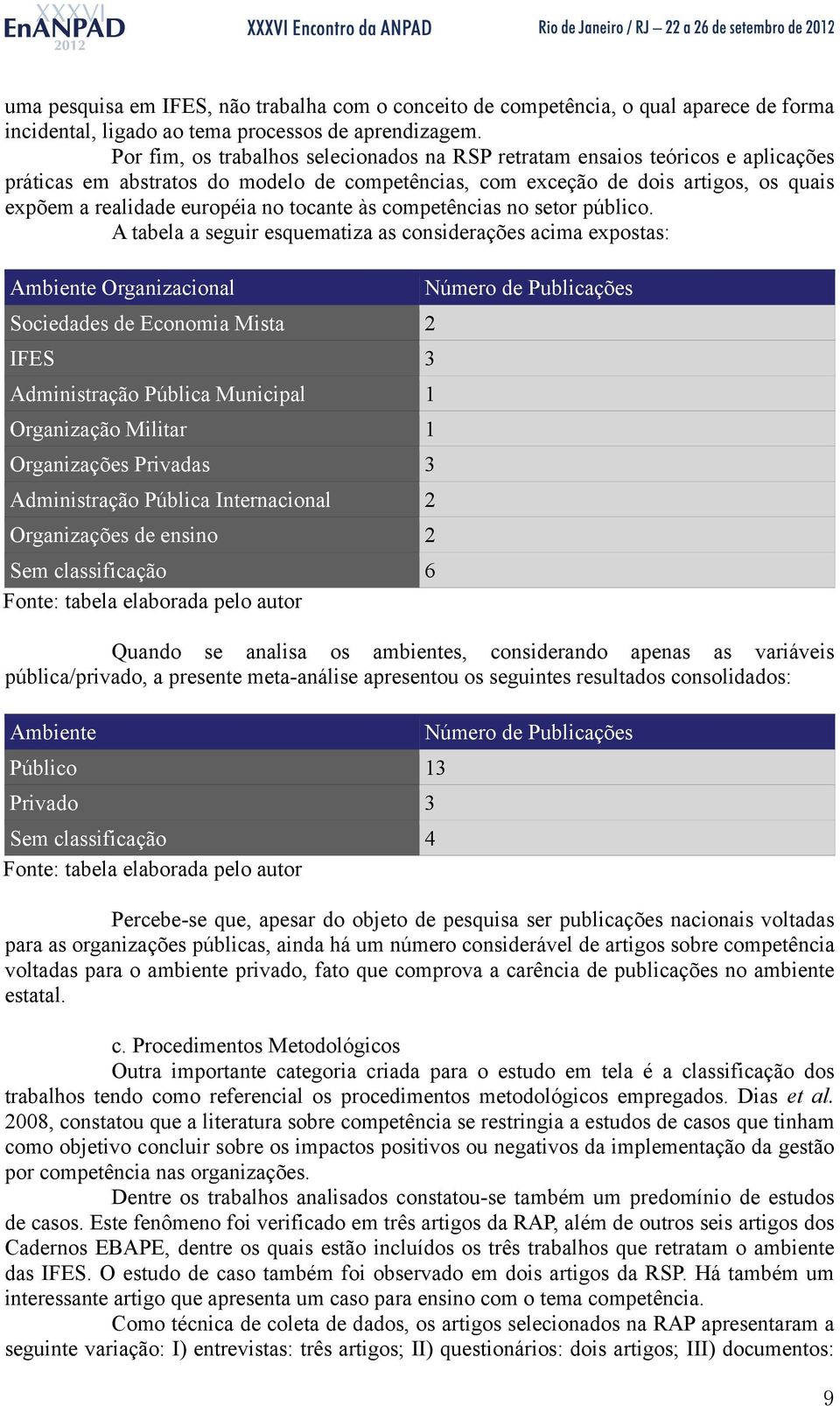 tocante às competências no setor público.