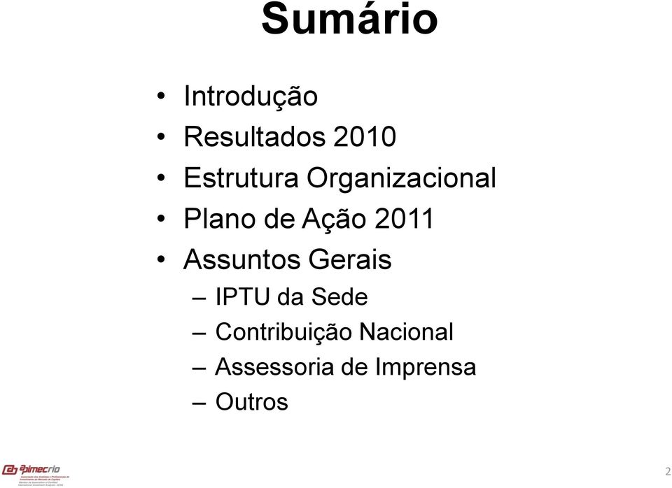 2011 Assuntos Gerais IPTU da Sede