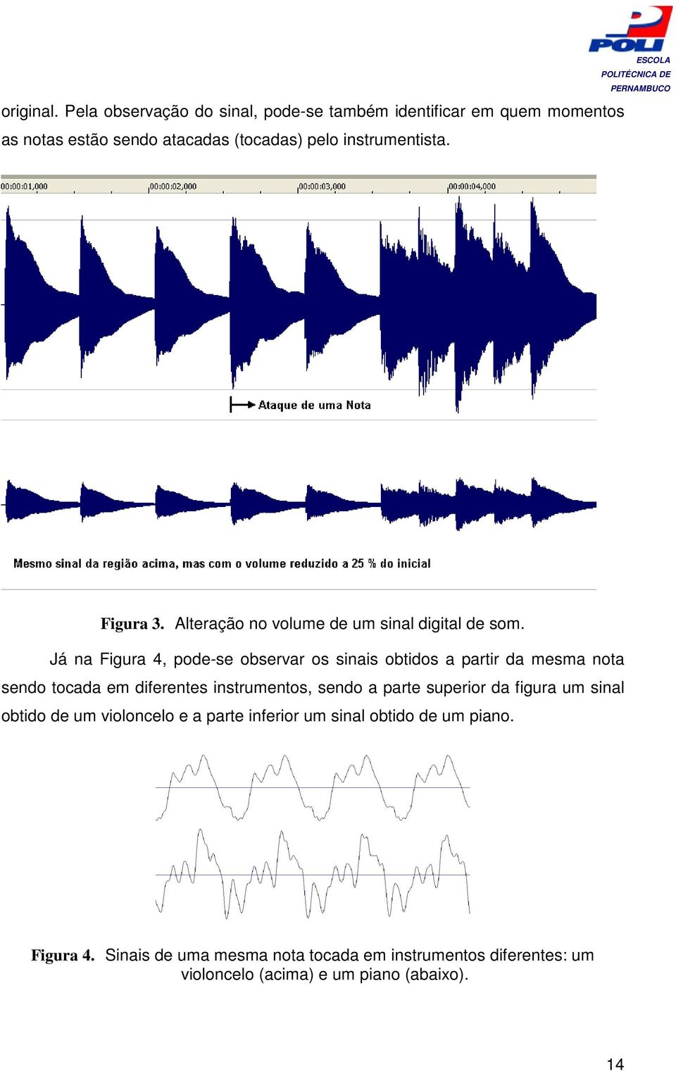Figura 3. Alteração no volume de um sinal digital de som.