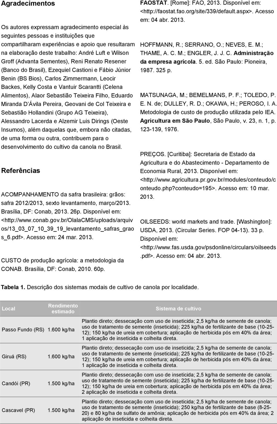 Os autores expressam agradecimento especial às seguintes pessoas e instituições que compartilharam experiências e apoio que resultaram na elaboração deste trabalho: André Luft e Wilson Groff (Advanta