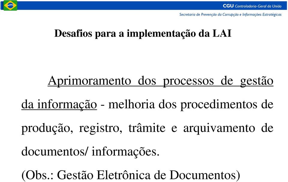 procedimentos de produção, registro, trâmite e