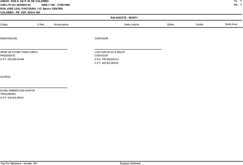 548.919-66 LUIS CARLOS DA S WOLFF CONTADOR C.R.C. PR-025220/O-0 C.