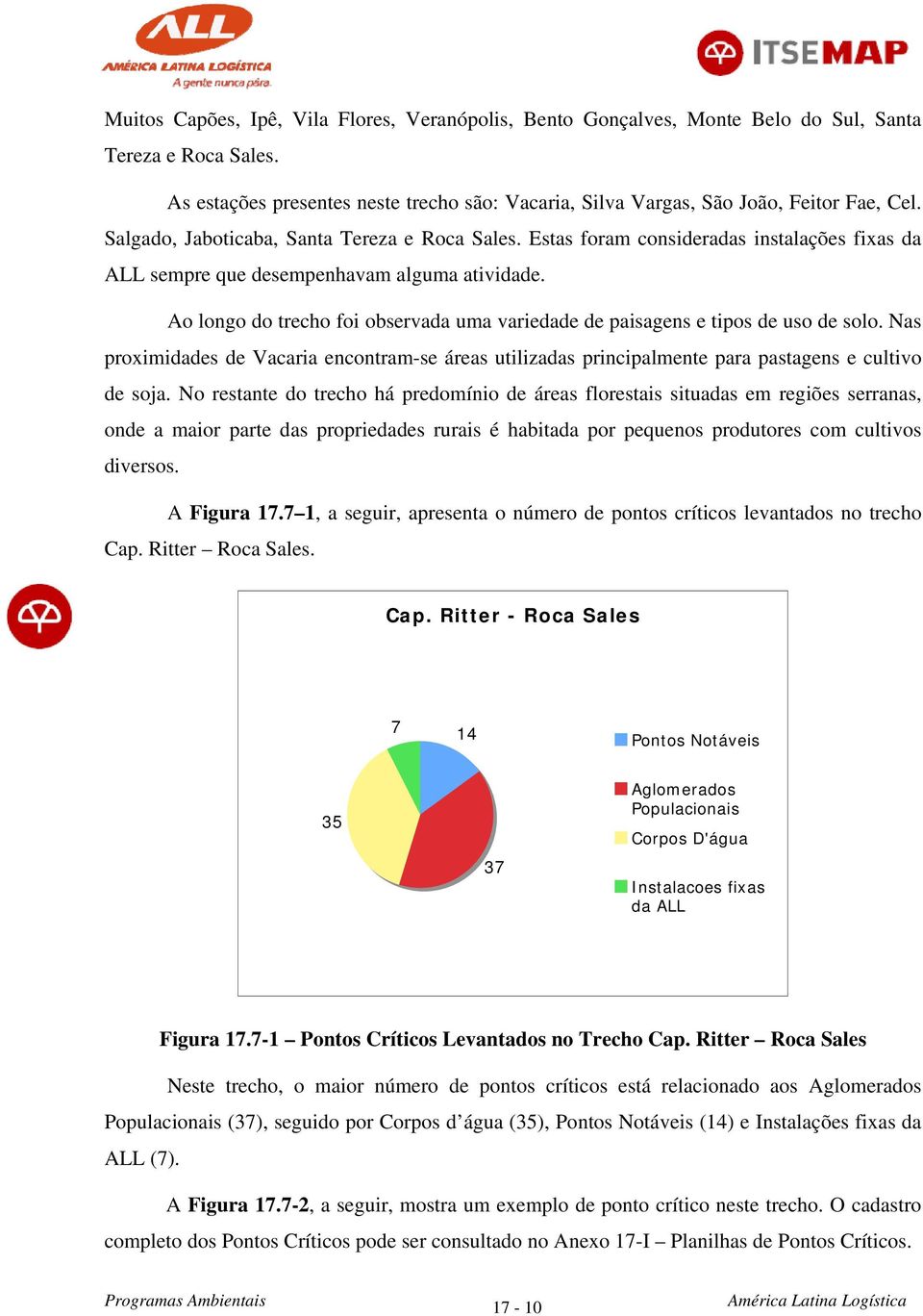 Ao longo do trecho foi observada uma variedade de paisagens e tipos de uso de solo. Nas proximidades de Vacaria encontram-se áreas utilizadas principalmente para pastagens e cultivo de soja.