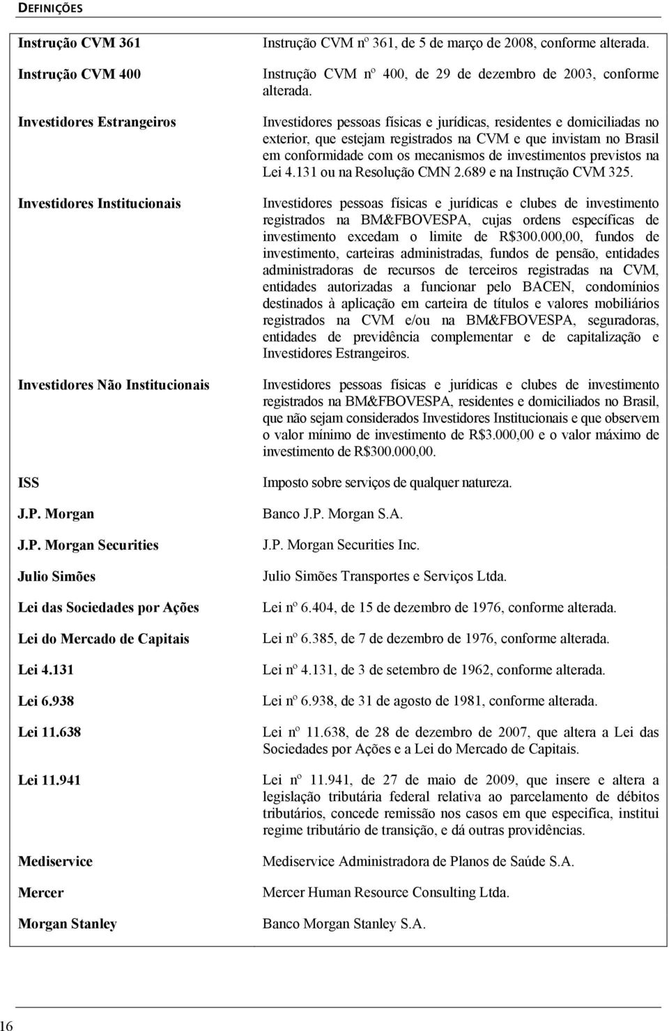 941 Mediservice Mercer Morgan Stanley Instrução CVM nº 361, de 5 de março de 2008, conforme alterada. Instrução CVM nº 400, de 29 de dezembro de 2003, conforme alterada.