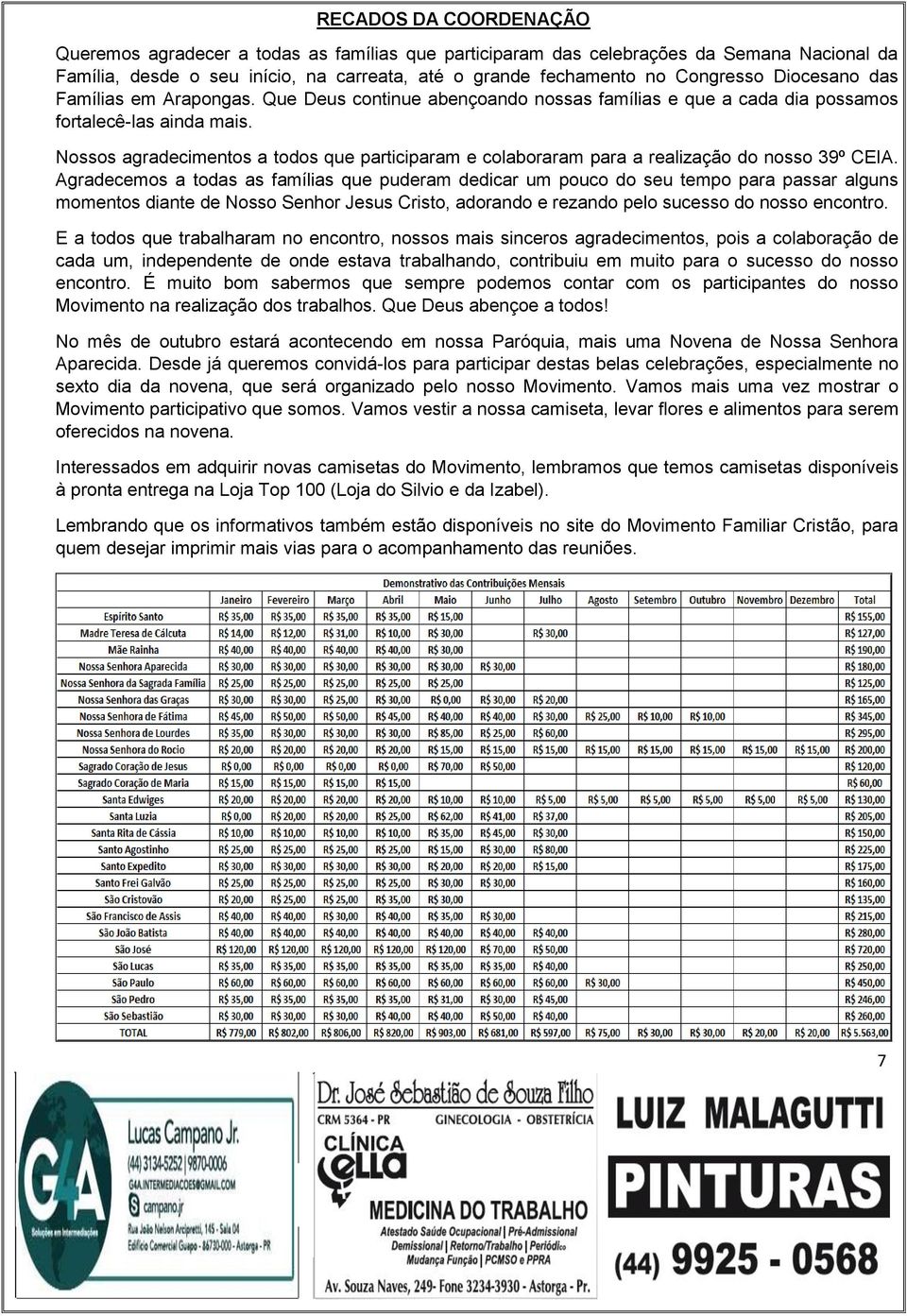 Nossos agradecimentos a todos que participaram e colaboraram para a realização do nosso 39º CEIA.