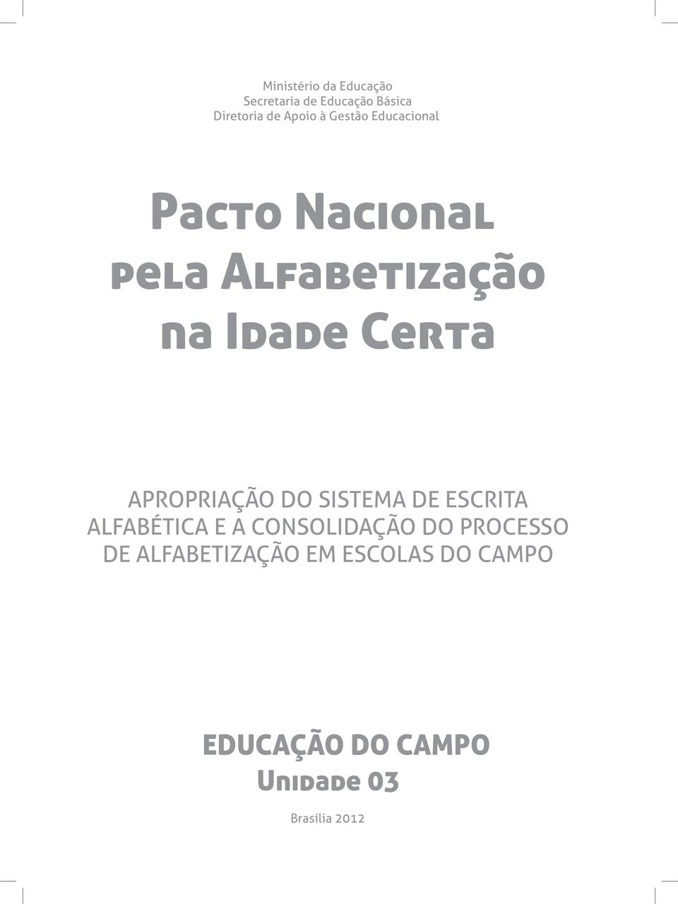 APROPRIAÇÃO DO SISTEMA DE ESCRITA ALFABÉTICA E A CONSOLIDAÇÃO DO PROCESSO