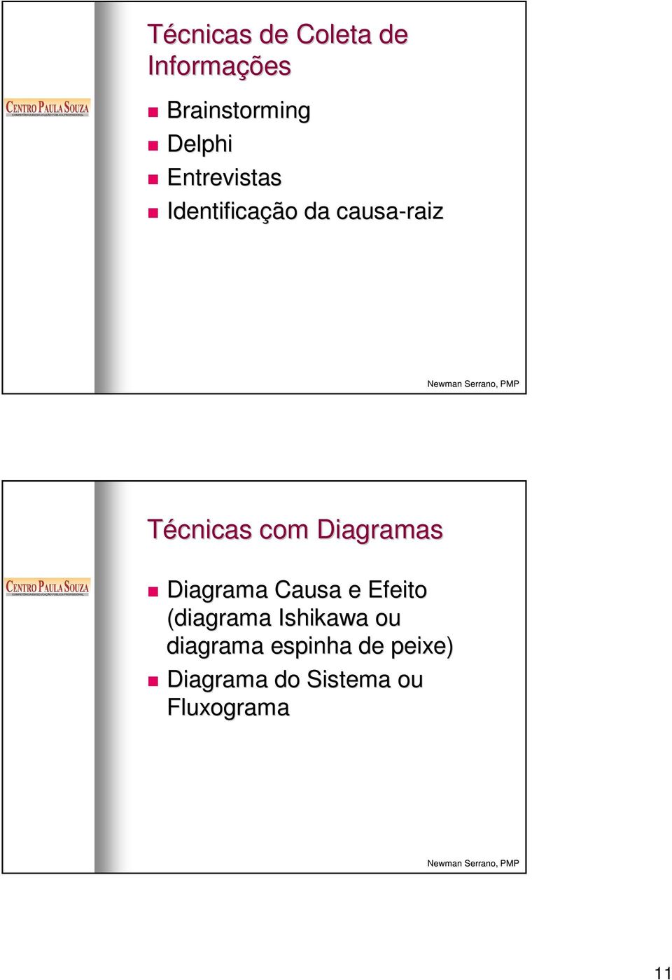 Diagramas Diagrama Causa e Efeito (diagrama Ishikawa ou