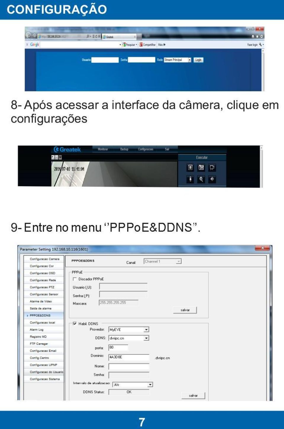 clique em configurações