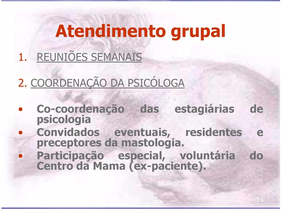 estagiárias de Convidados eventuais, residentes preceptores da