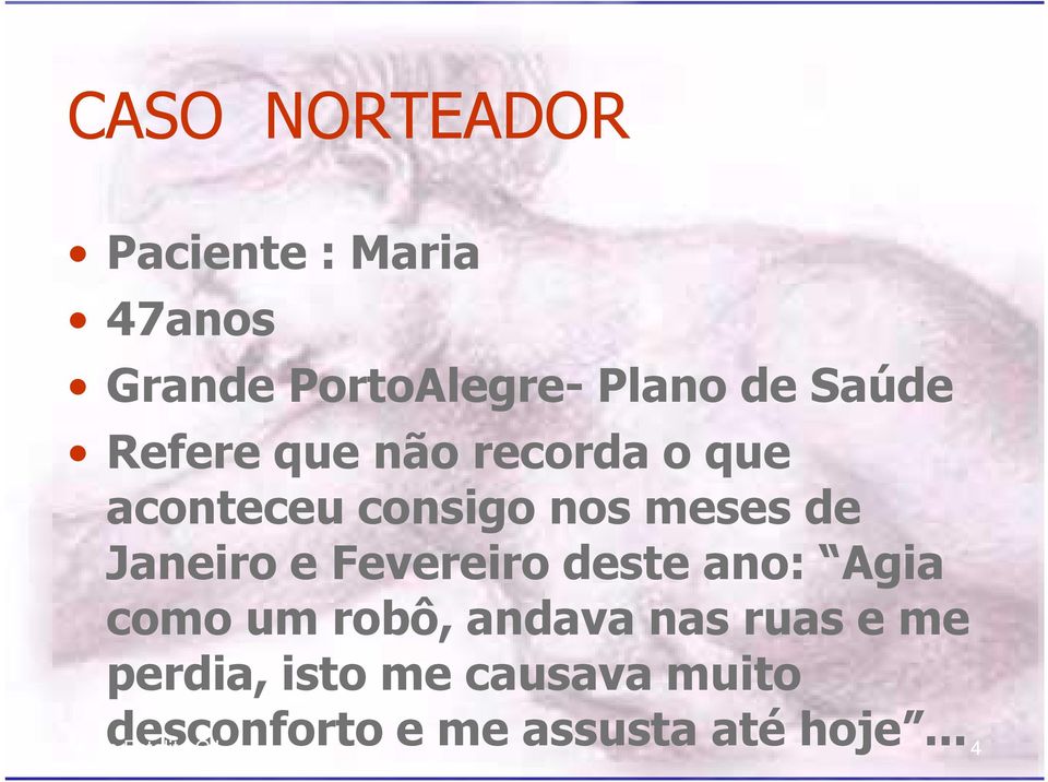 Janeiro e Fevereiro deste ano: Agia como um robô, andava nas ruas e me