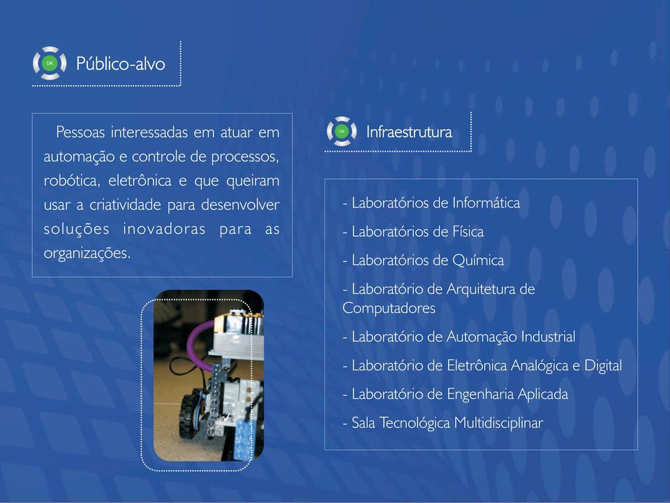 OK Infraestrutura - Laboratórios de Informática - Laboratórios de Física - Laboratórios de Química - Laboratório de