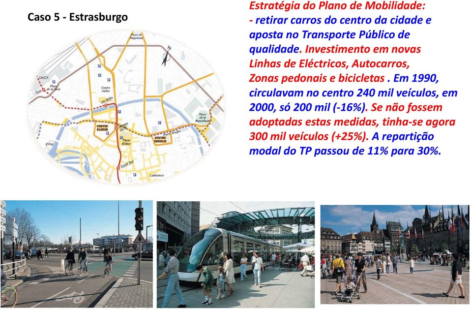 Investimento em novas Linhas de Eléctricos, Autocarros, Zonas pedonais e bicicletas.