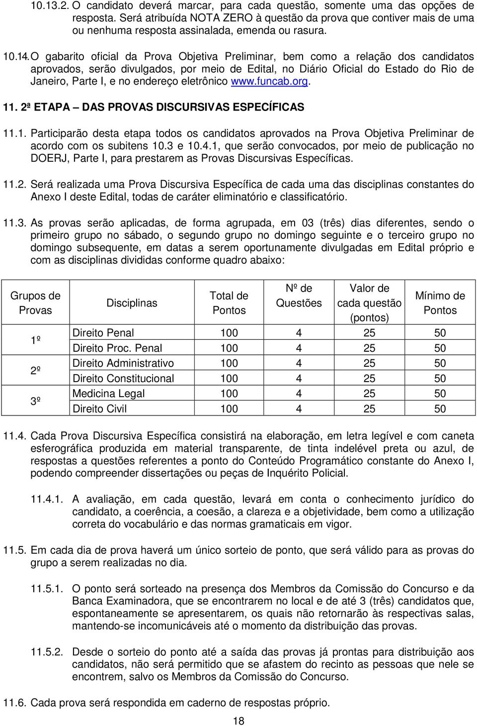 O gabarito oficial da Prova Objetiva Preliminar, bem como a relação dos candidatos aprovados, serão divulgados, por meio de Edital, no Diário Oficial do Estado do Rio de Janeiro, Parte I, e no