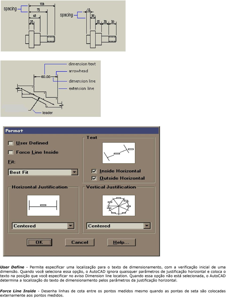 no aviso Dimension line location.