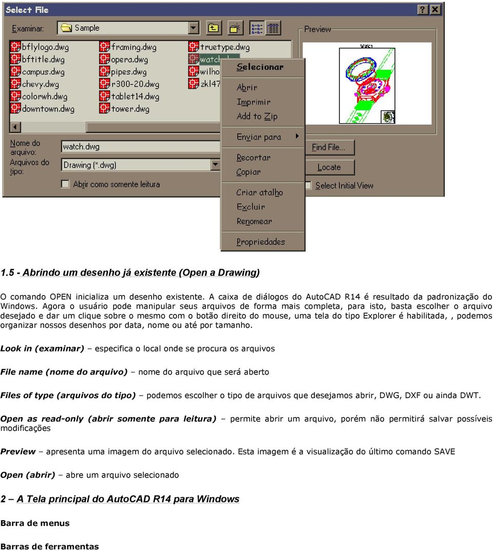 é habilitada,, podemos organizar nossos desenhos por data, nome ou até por tamanho.