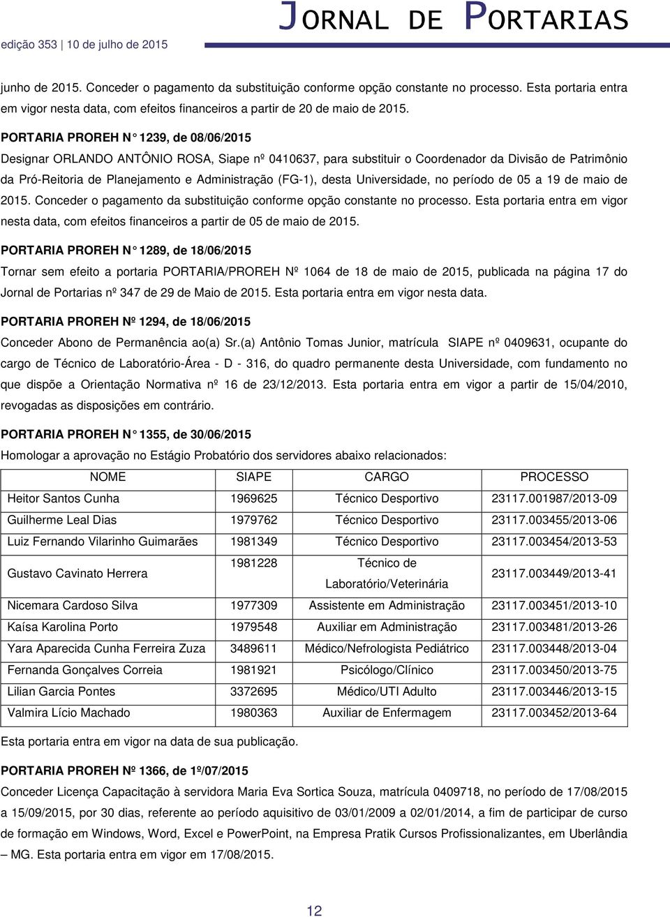 desta Universidade, no período de 05 a 19 de maio de 2015. Conceder o pagamento da substituição conforme opção constante no processo.