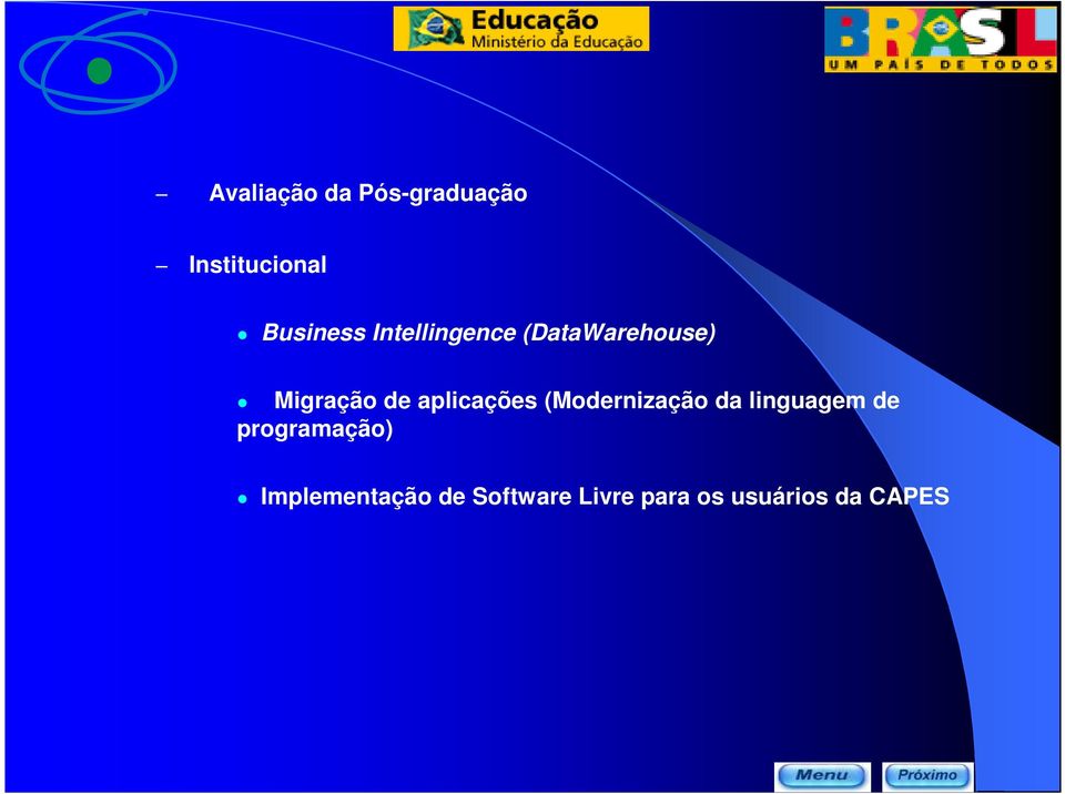 aplicações (Modernização da linguagem de