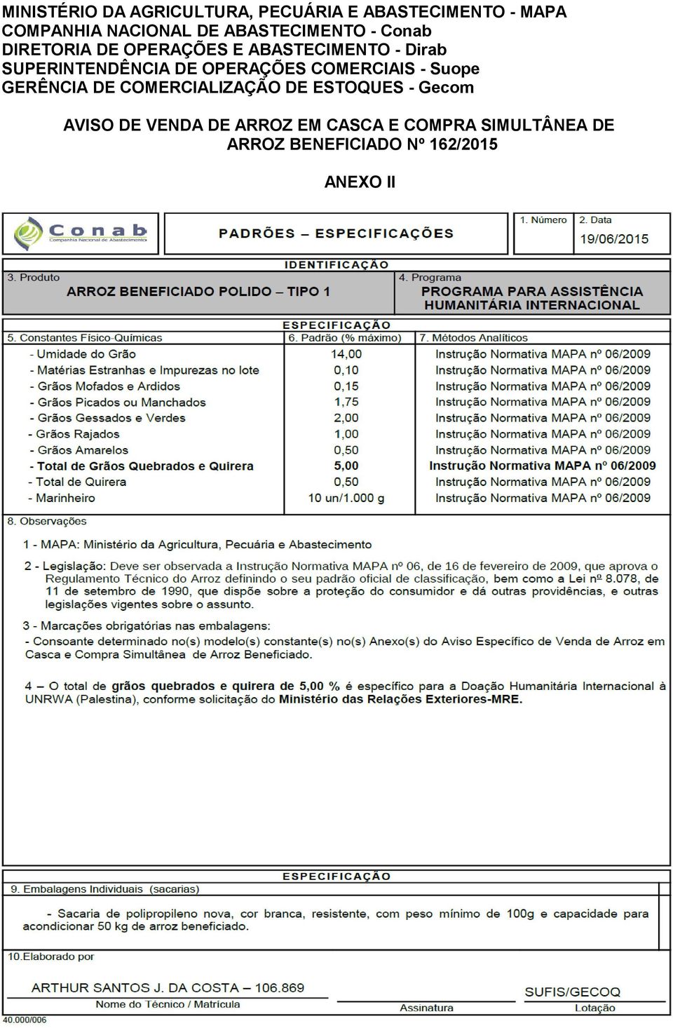 DE OPERAÇÕES COMERCIAIS - Suope GERÊNCIA DE COMERCIALIZAÇÃO DE ESTOQUES - Gecom AVISO