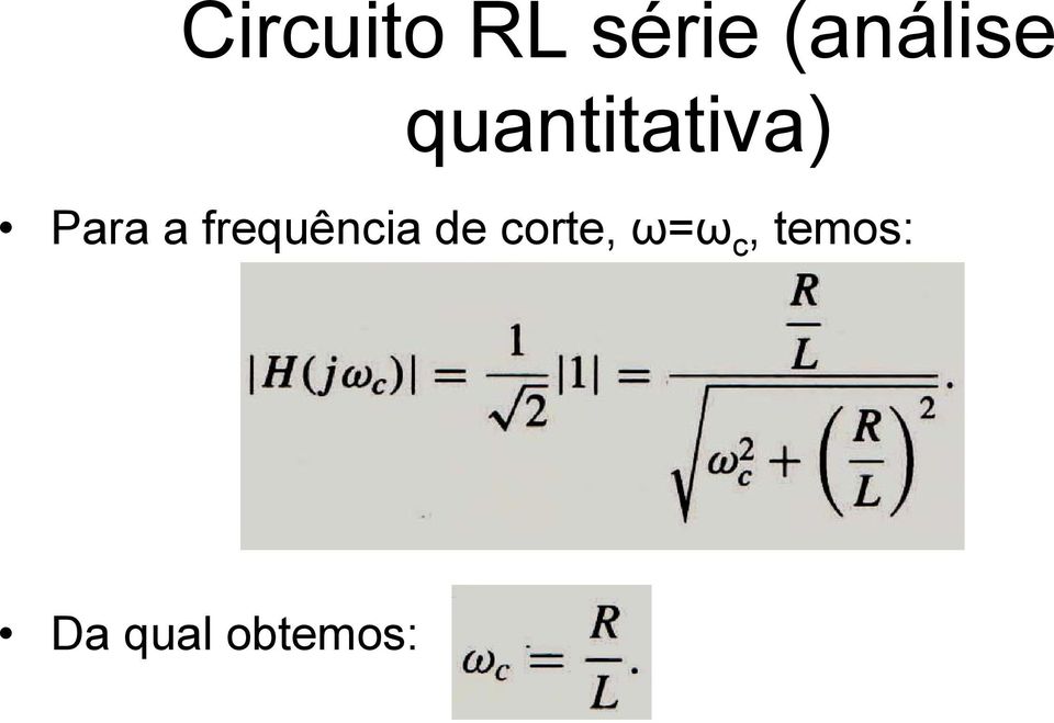 Para a frequência de