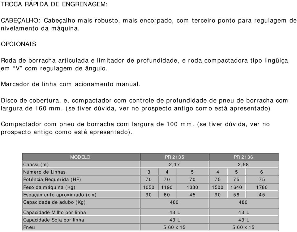 Disco de cobertura, e, compactador com controle de profundidade de pneu de borracha com largura de 160 mm.