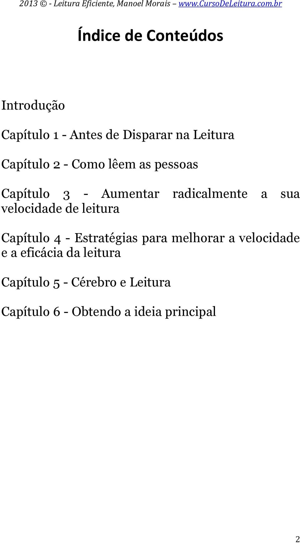 velocidade de leitura Capítulo 4 - Estratégias para melhorar a velocidade e a