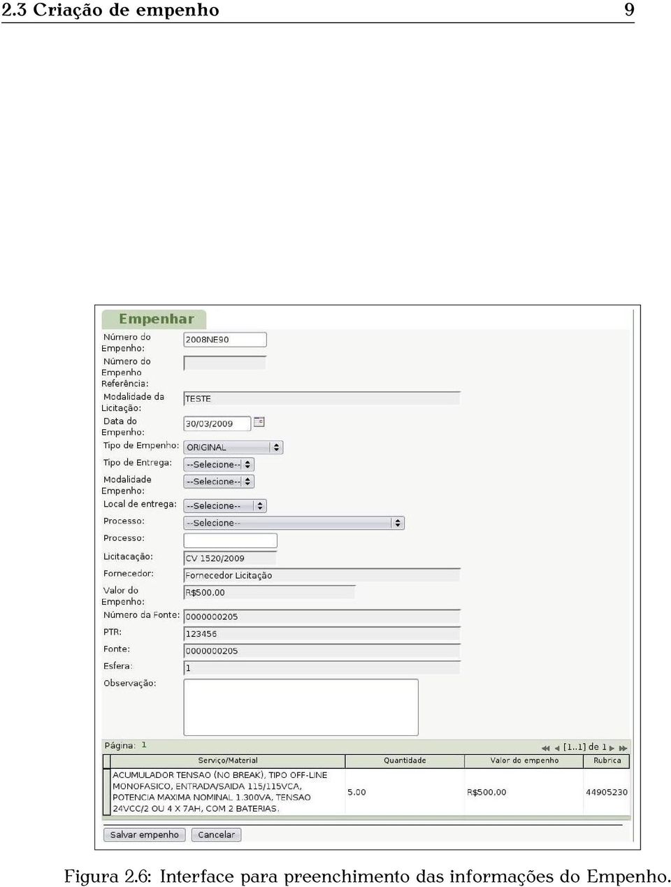 6: Interface para