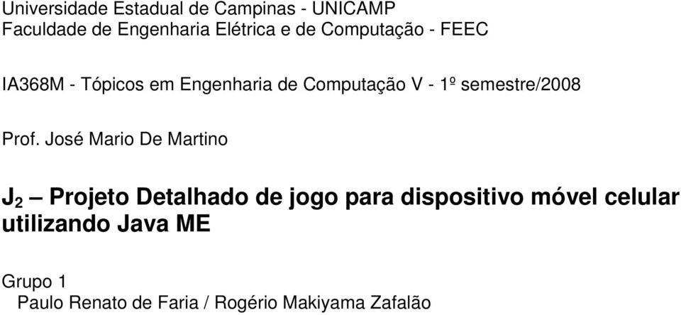 semestre/2008 Prof.