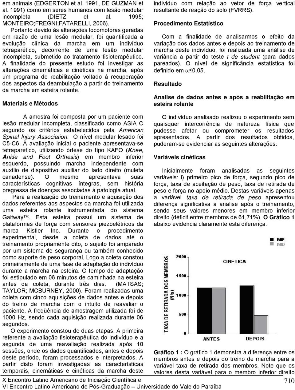 incompleta, submetido ao tratamento fisioterapêutico.