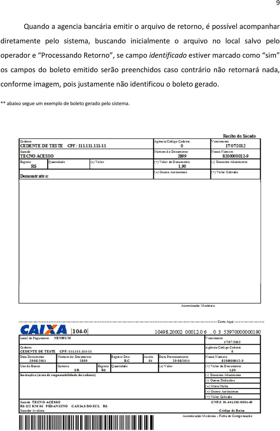 estiver marcado como sim os campos do boleto emitido serão preenchidos caso contrário não retornará nada,