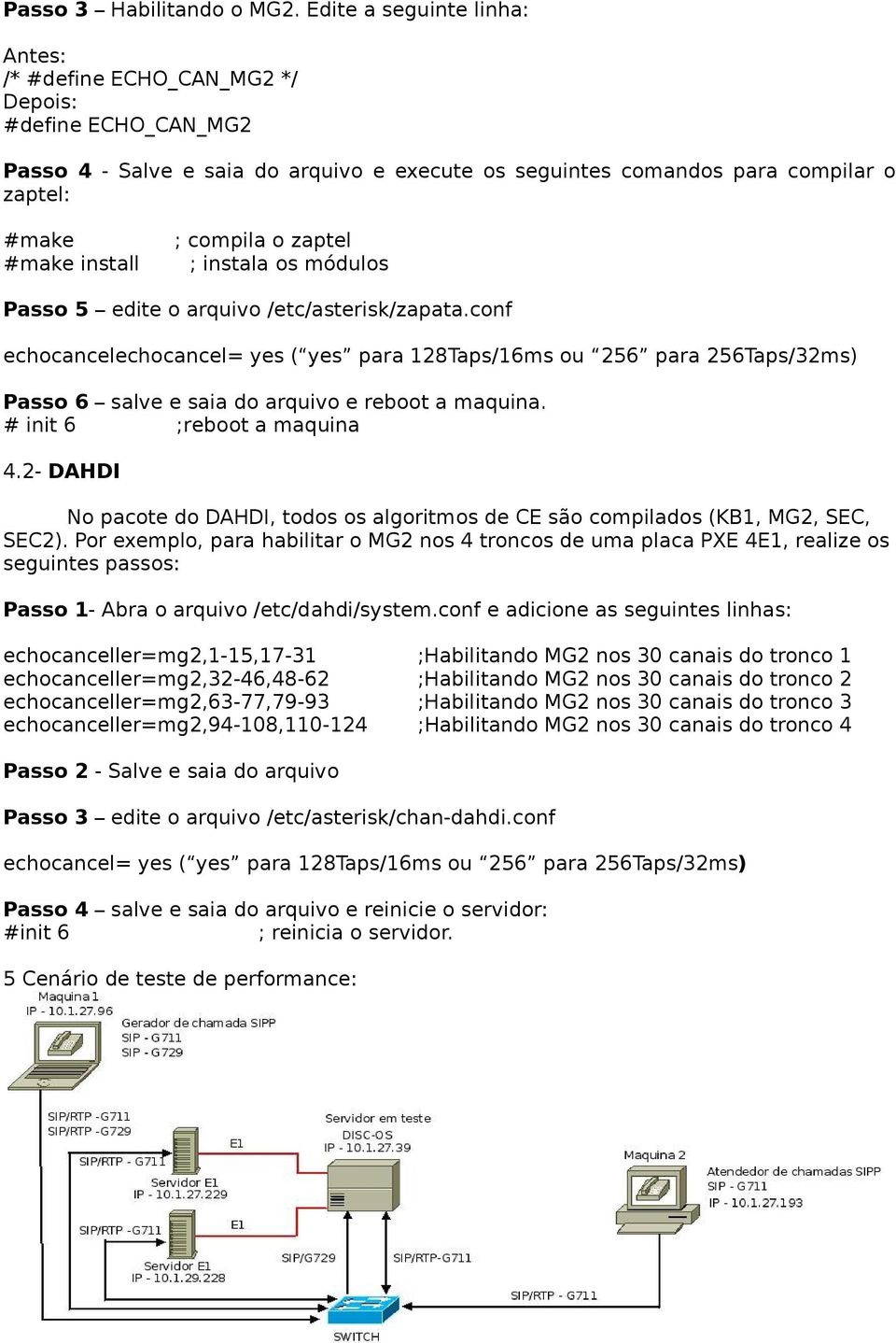 compila o zaptel ; instala os módulos Passo 5 edite o arquivo /etc/asterisk/zapata.