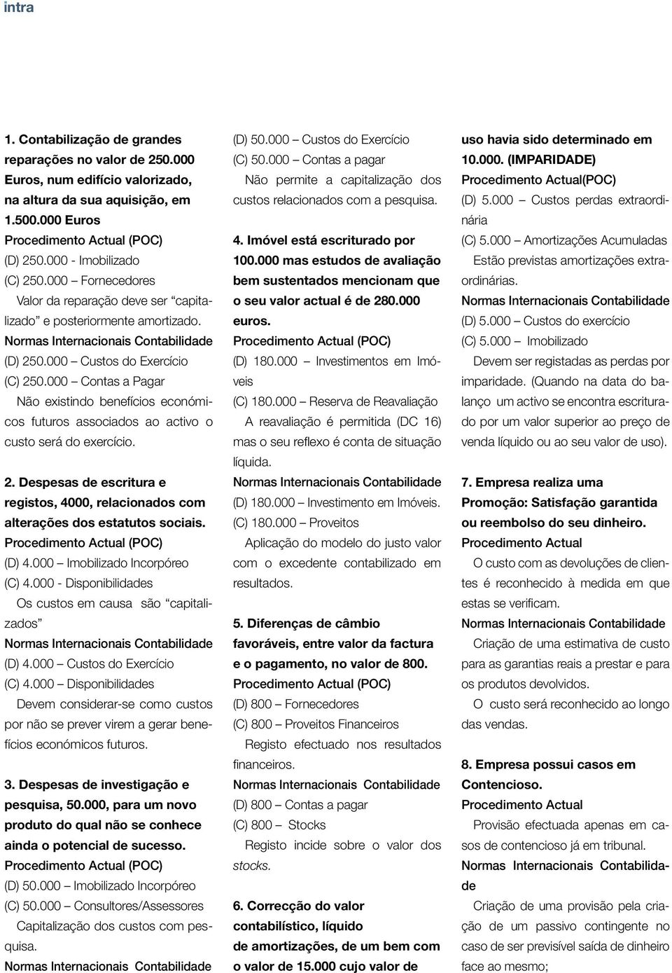 000 Contas a Pagar Não existindo benefícios económicos futuros associados ao activo o custo será do exercício. 2.