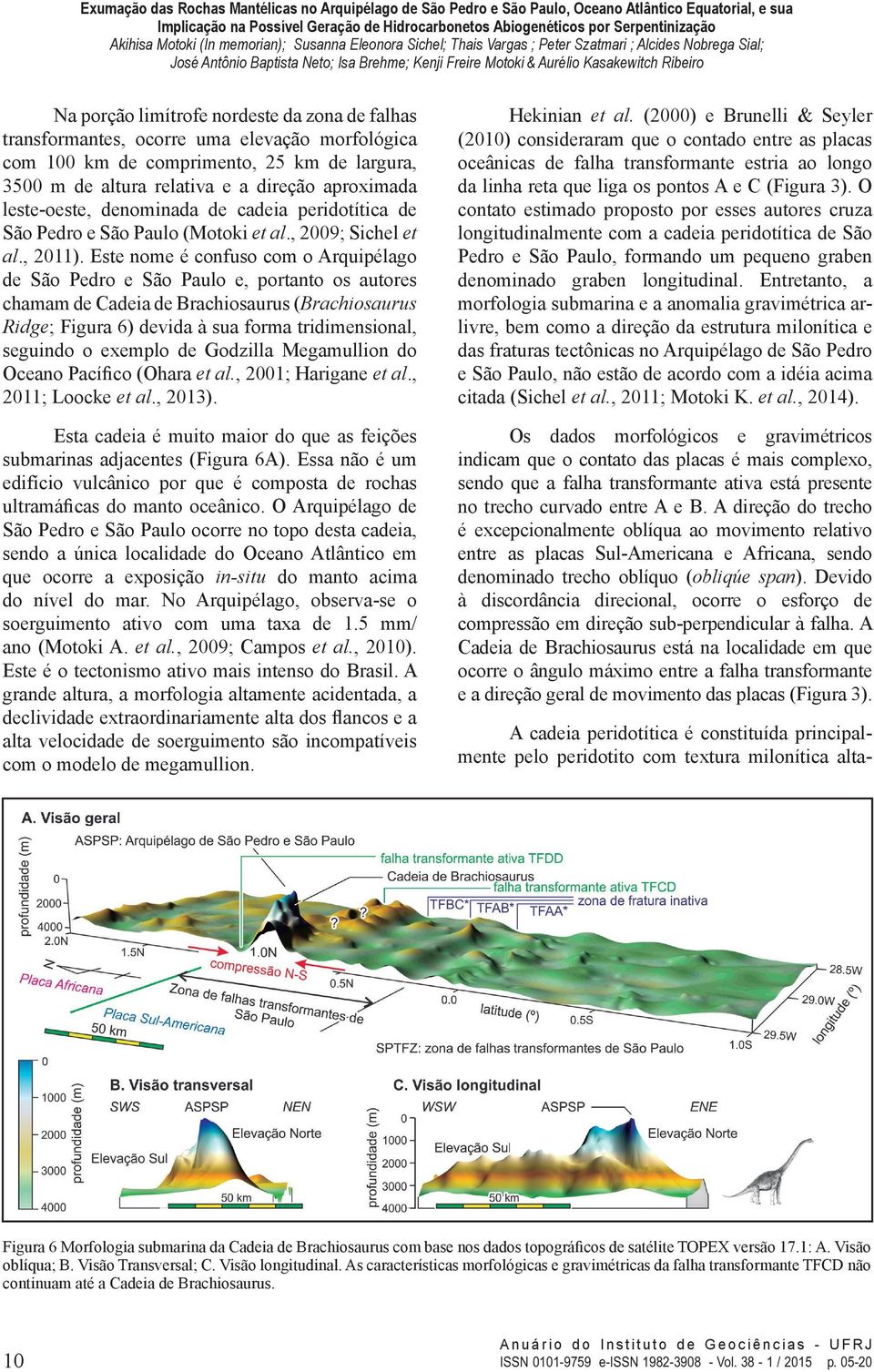 Este nome é confuso com o Arquipélago de São Pedro e São Paulo e, portanto os autores chamam de Cadeia de Brachiosaurus (Brachiosaurus Ridge; Figura 6) devida à sua forma tridimensional, seguindo o