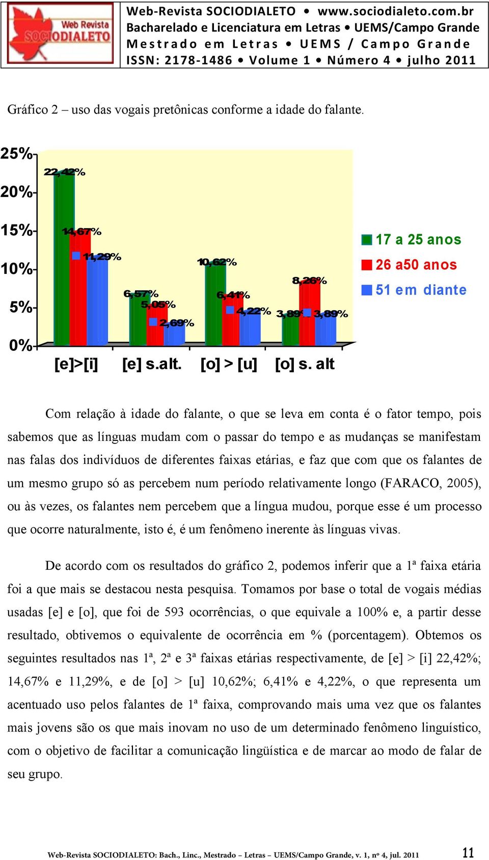 nas falas dos indivíduos de diferentes faixas etárias, e faz que com que os falantes de um mesmo grupo só as percebem num período relativamente longo (FARACO, 2005), ou às vezes, os falantes nem