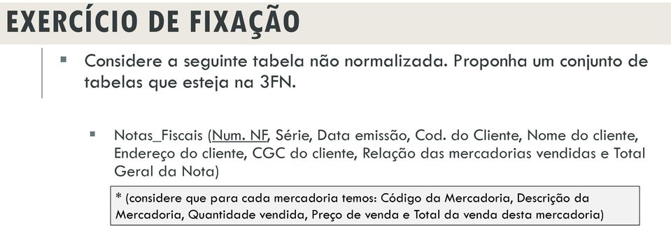 do Cliente, Nome do cliente, Endereço do cliente, CGC do cliente, Relação das mercadorias vendidas e Total Geral