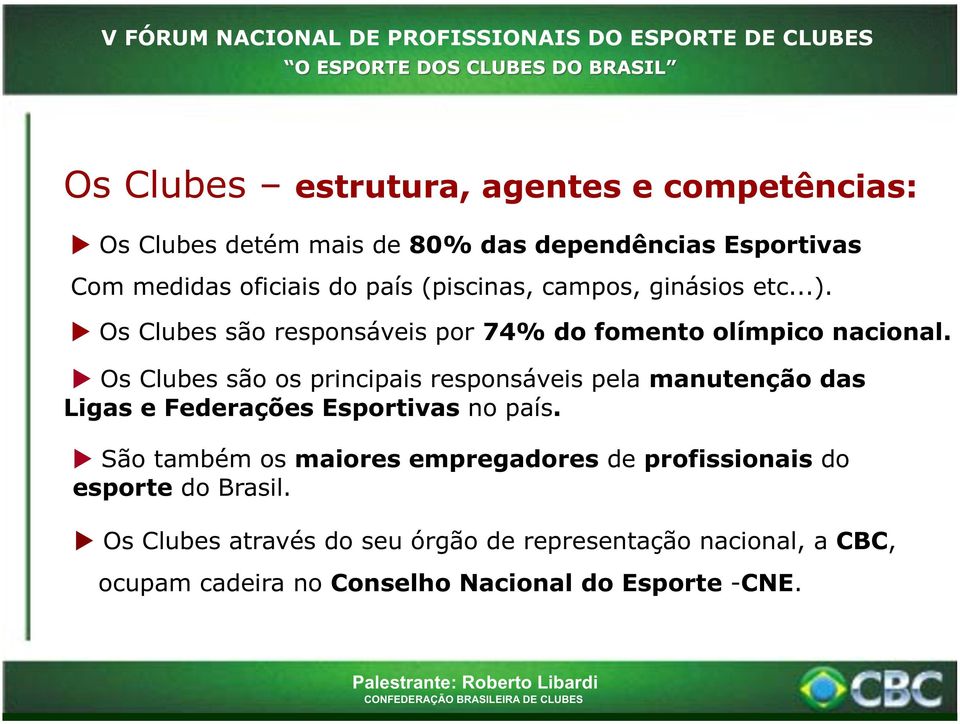 Os Clubes são os principais responsáveis pela manutenção das Ligas e Federações Esportivas no país.