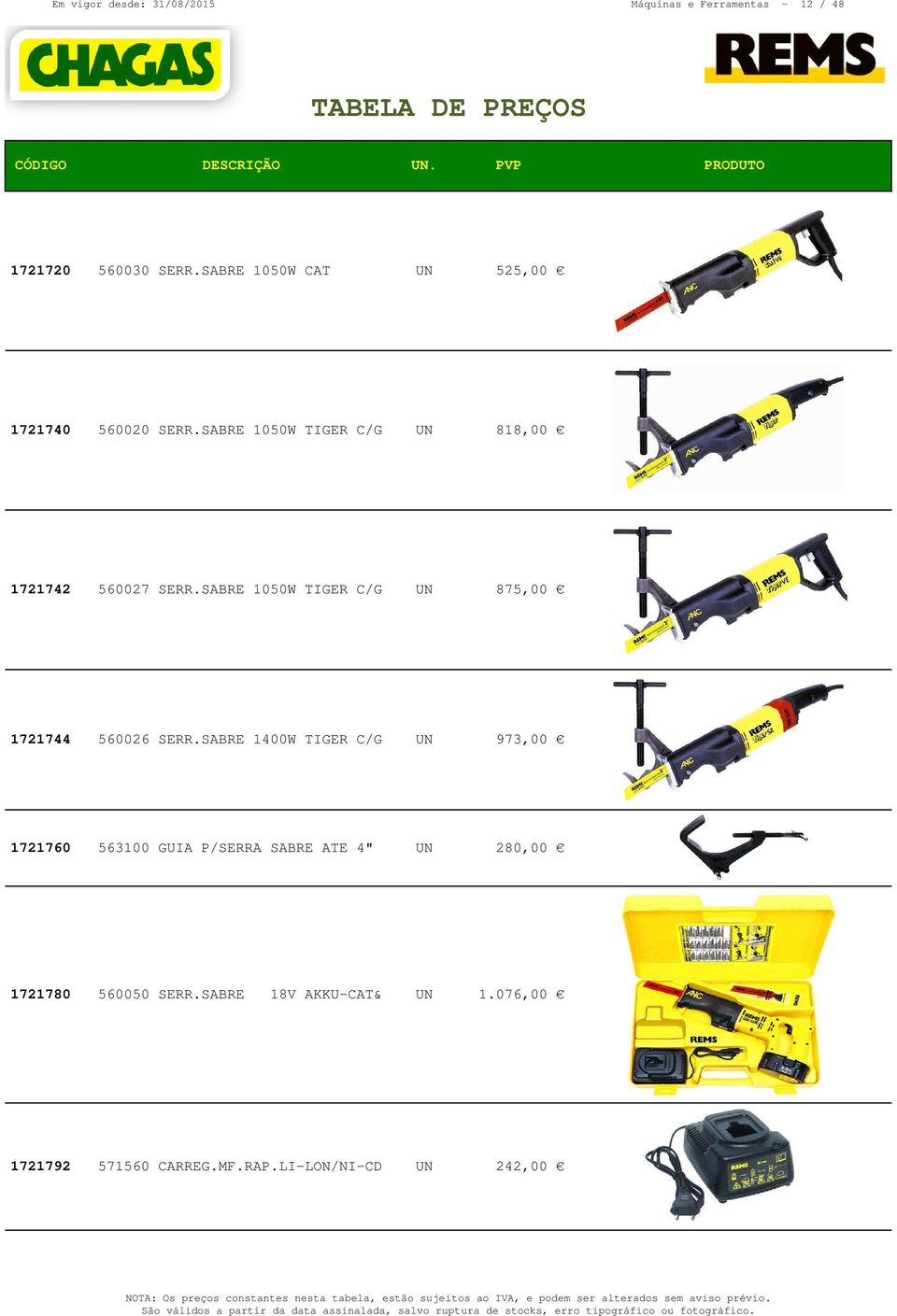 SABRE 1050W TIGER C/G UN 875,00 1721744 560026 SERR.