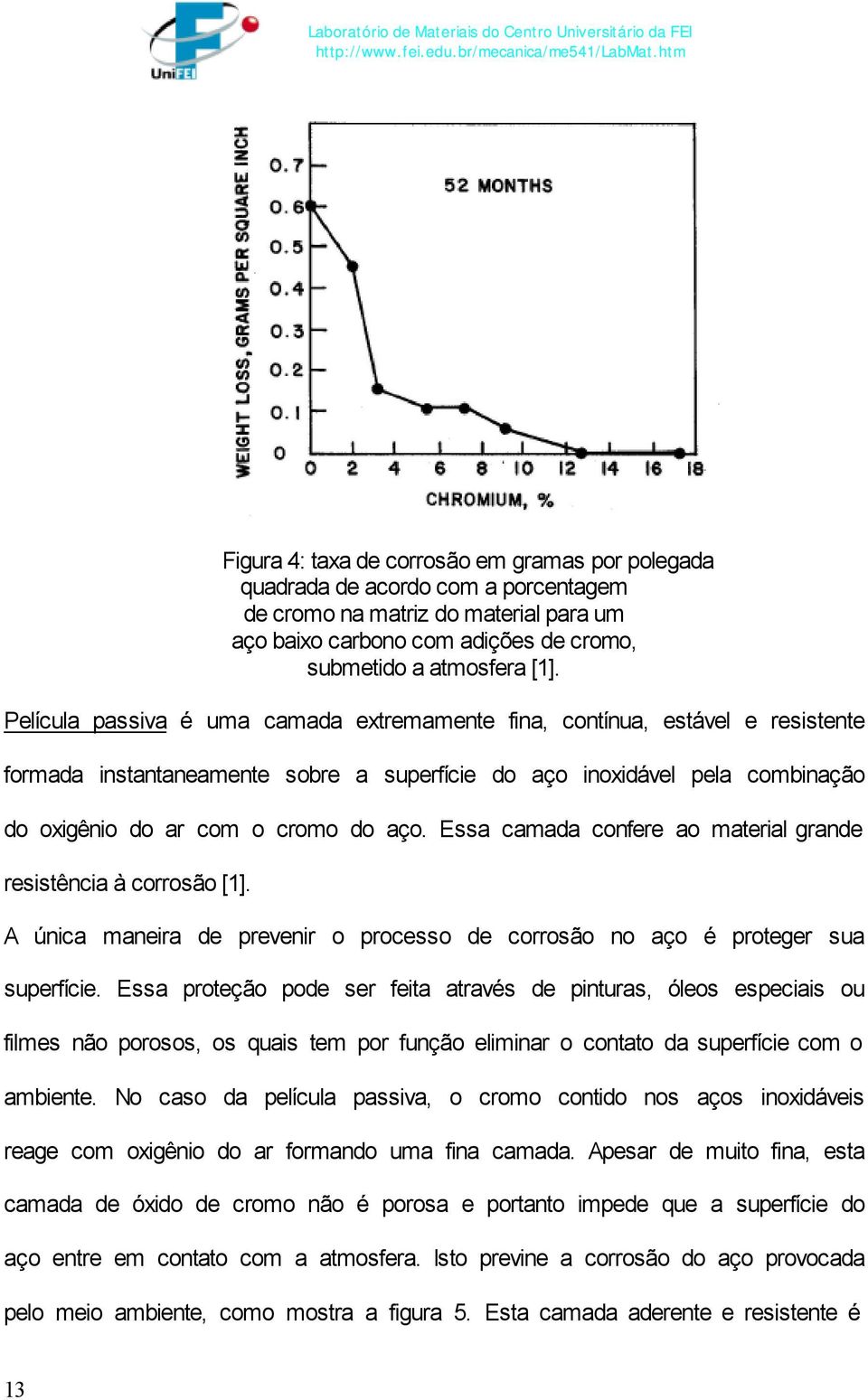 Essa camada confere ao material grande resistência à corrosão [1]. A única maneira de prevenir o processo de corrosão no aço é proteger sua superfície.